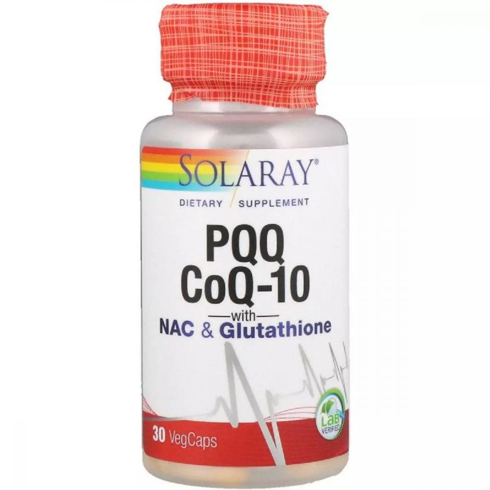 Solaray PQQ, CoQ-10 with NAC & Glutathione 30 вегетаріанських капсул - зображення 1