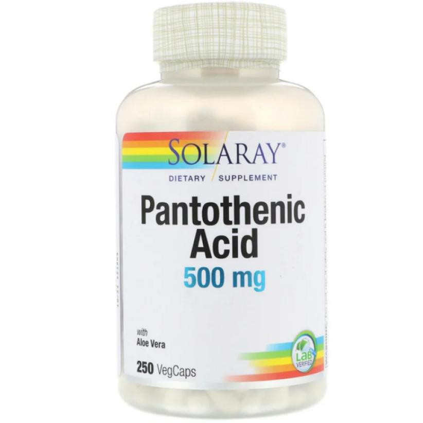 Solaray Pantothenic Acid 500 мг 250 рослинних капсул - зображення 1