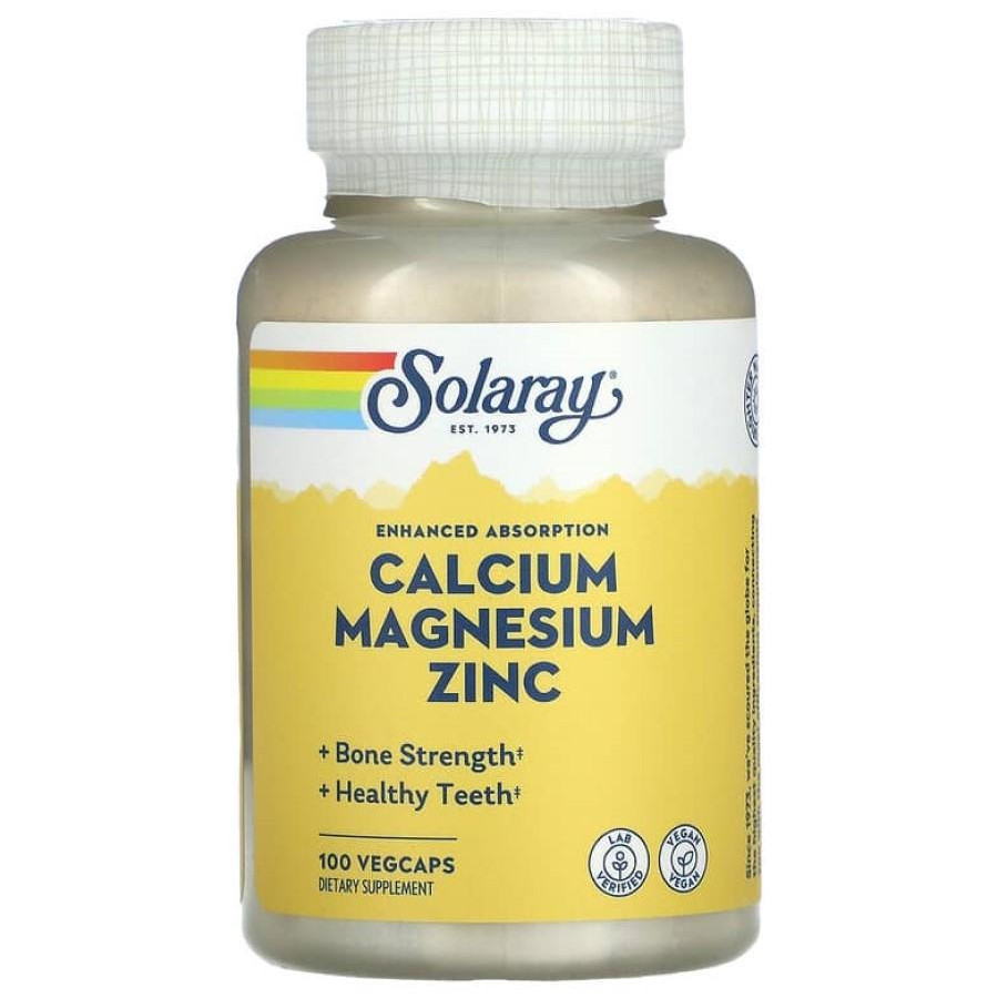 Solaray Calcium Magnesium Zinc 100 капсул - зображення 1