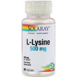   Solaray L-Лизин, L-Lysine, Solaray, 500 мг, 60 Капсул