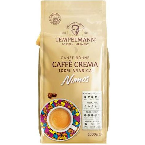 Tempelmann Nomos Caffe Crema в зернах 1 кг - зображення 1