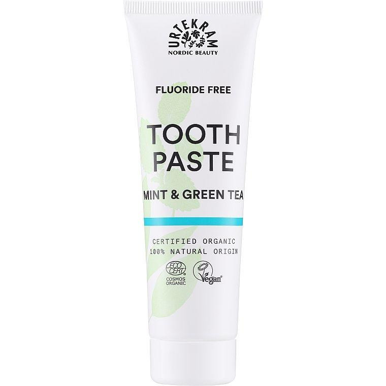 URTEKRAM Toothpaste Mint and Green Tea 75 ml Органическая зубная паста Зеленый чай и мята (5765228837832) - зображення 1