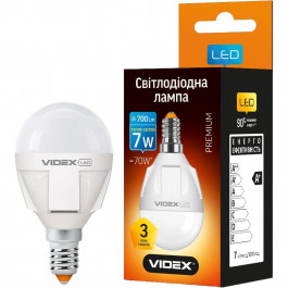   VIDEX LED G45 7W E14 3000K 220V (VL-G45-07143)