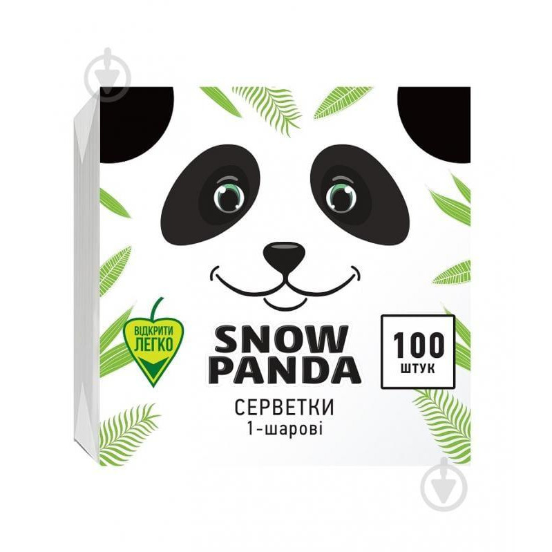 Сніжна Панда Салфетки столовые Сніжна Панда 33х33 см белые 100 шт. (4823019011036) - зображення 1