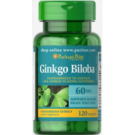   Puritan's Pride Ginkgo Biloba Standardized Extract 60 mg 120 табл