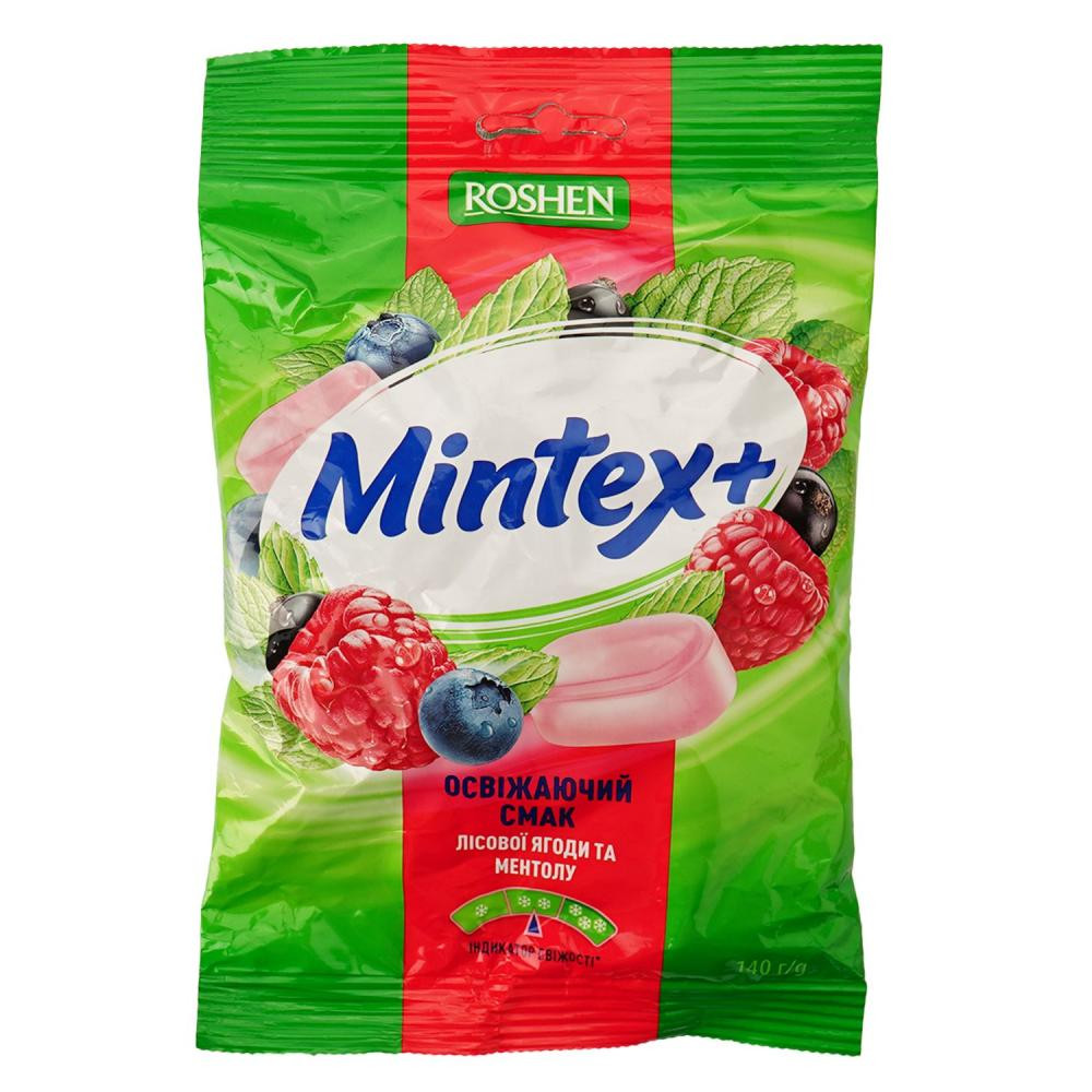 Roshen Карамель  Mintex+ Berry зі смаком лісових ягід та ментолу, 140 г (931768) (4823077639371) - зображення 1