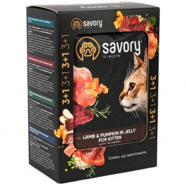   Savory Kitten 3+1 ягня з гарбузом у желе 85 г 4 шт (032824)