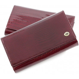   ST Leather Лаковый кошелек бордового цвета под много карточек  (16290) (S9001A Bordeaux)