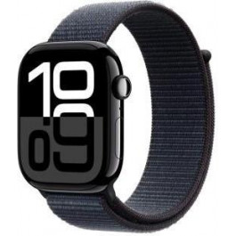   Apple Watch Series 10 GPS 46mm Jet Black Aluminum Case w. Ink Sport Loop (MWWR3)