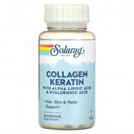   Solaray БАД Колаген і кератин, тип I, II, III, Collagen Keratin, , 60 капсул