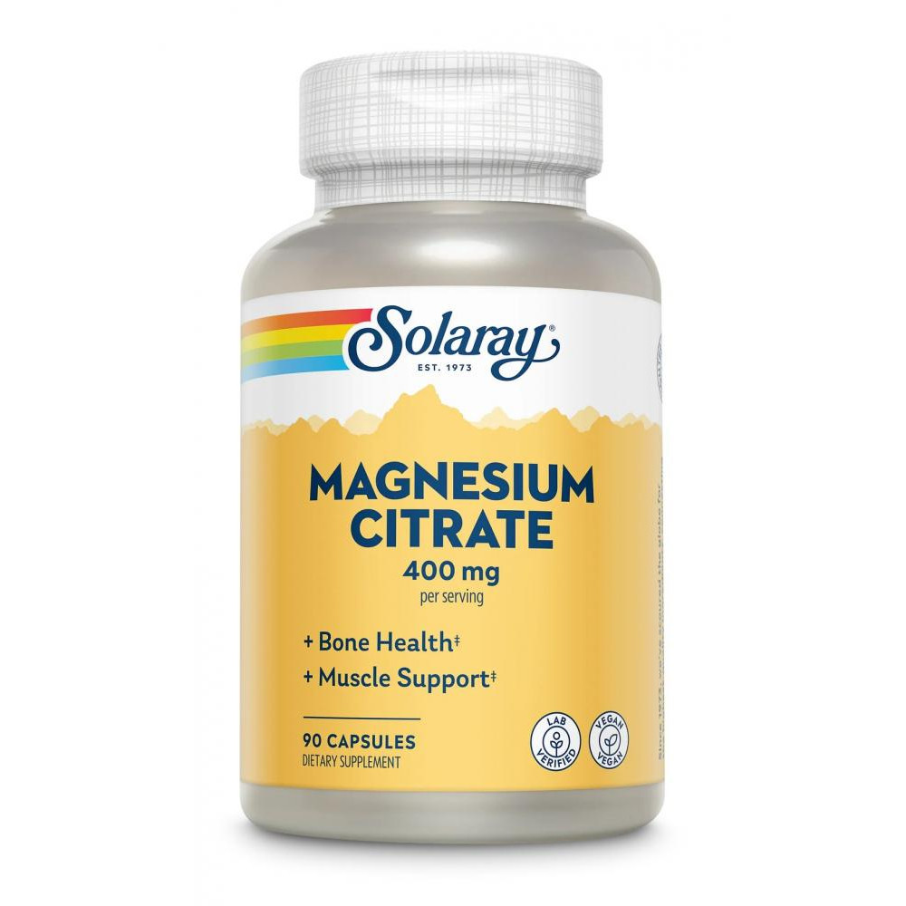 Solaray БАД Магній цитрат, Magnesium Citrate, , 400 мг, 90 капсул - зображення 1