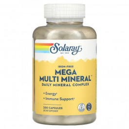   Solaray БАД Мультимінеральний комплекс без заліза, Mega Multi Mineral, , 200 капсул