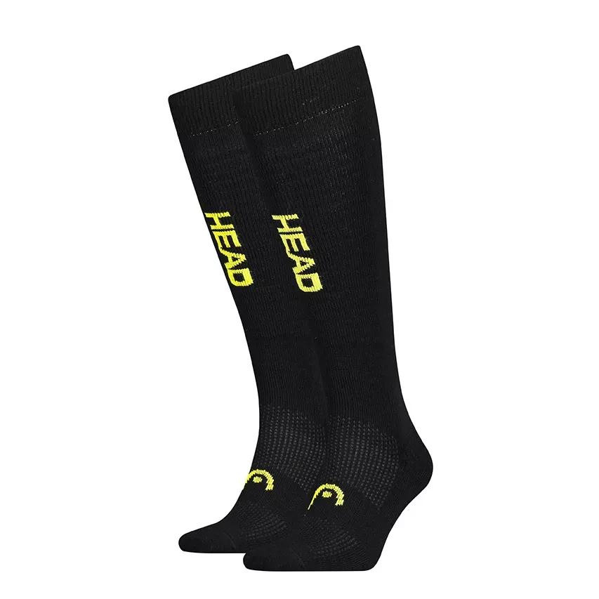 HEAD Шкарпетки  Ski Graphic Kneehigh Black Yellow 2P розмір 35-38 - зображення 1