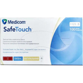   Medicom Рукавички оглядові латексні текстуровані, нестерильні  SafeTouch неопудрені 6.4 г 50 пар № M (1123-C