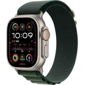 Apple Watch Ultra 2 GPS + Cellular 49mm Natural Titan. Case w. Dark Green Alpine Loop - M (MYT33+MXMV3) - зображення 1