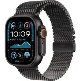   Apple Watch Ultra 2 GPS + Cellular 49mm Black Titan. Case w. Black Titanium Milanese Loop - Large (MYTC3)