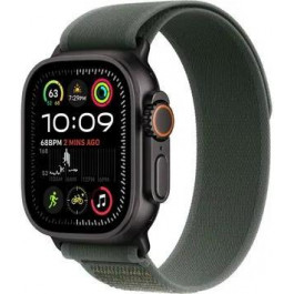   Apple Watch Ultra 2 GPS + Cellular 49mm Black Titan. Case w. Green Trail Loop - S/M (MYTJ3+MYQ33)