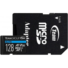   TEAM 128 GB microSDXC UHS-I (U3) V30 A1Team Elite + SD-адаптер TEAUSDX128GIV30A103