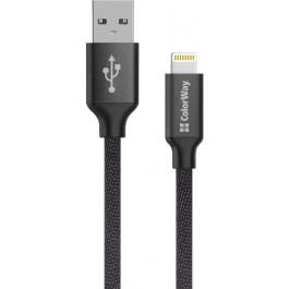   ColorWay USB/Apple Lightning Black 2m (CW-CBUL007-BK)