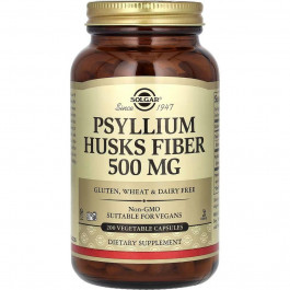   Solgar Подорожник, Psyllium Husks Fiber, 500 мг, 200 капсул