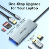 Vention 7-in-1 USB-C to HDMI/USB3.0x3/SD/TF/PD (TOPHB) - зображення 6