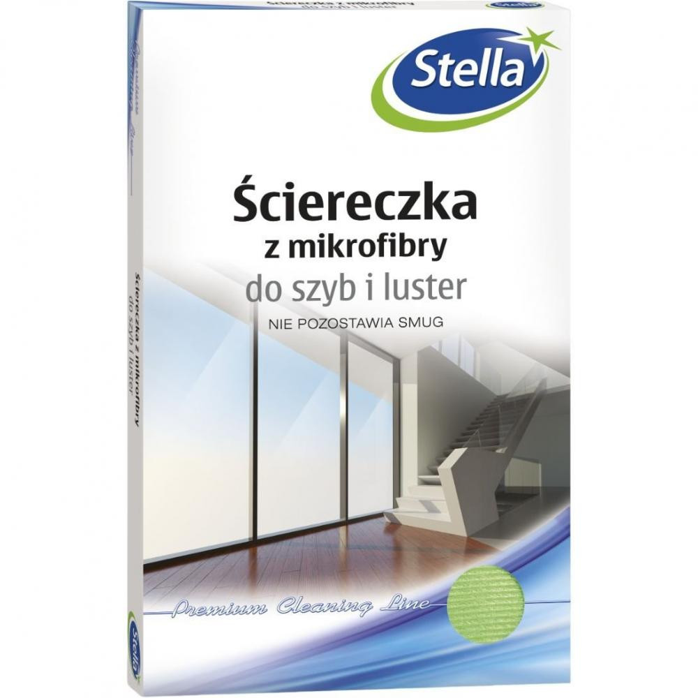 Stella Серветка  мікрофібра для скла та дзеркал 30х40 см 1 шт./уп. зелена (5903936030422) - зображення 1