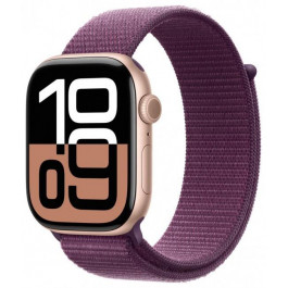   Apple Watch Series 10 GPS + Cellular 42mm Rose Gold Aluminum Case w. Plum S. Loop (MWXC3)