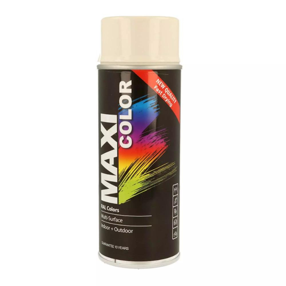 MAXI color Аерозольна декоративна емаль Maxi Color RAL9003 400 мл Кремово-біла (MX9001) - зображення 1