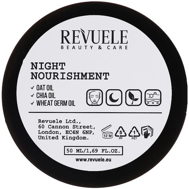 Revuele Поживний нічний крем для обличчя  Vegan & Organic Night Nourishment нічний 50 мл (5060565101777) - зображення 1