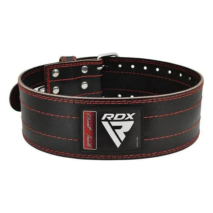 RDX RD1 4 Powerlifting Leather Gym Belt, Red XL (WPB-RD1R-XL) - зображення 1