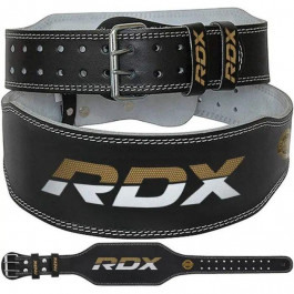   RDX 6" Leather Gym Belt, Black Gold XL (WBS-6RB-XL)