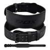 RDX 4" Leather Weightlifting Gym Belt, Full Black XL (WBS-4FB-XL) - зображення 1