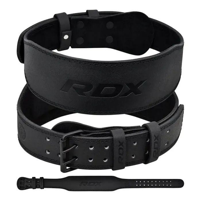 RDX 4" Leather Weightlifting Gym Belt, Full Black XL (WBS-4FB-XL) - зображення 1