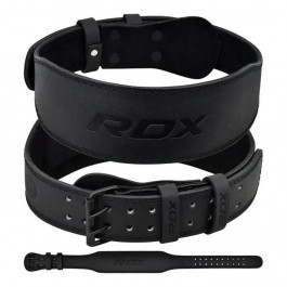   RDX 4" Leather Weightlifting Gym Belt, Full Black XL (WBS-4FB-XL)