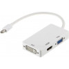 PowerPlant Mini DisplayPort - DVI-VGA-HDMI 0.2m White (CA910946) - зображення 1