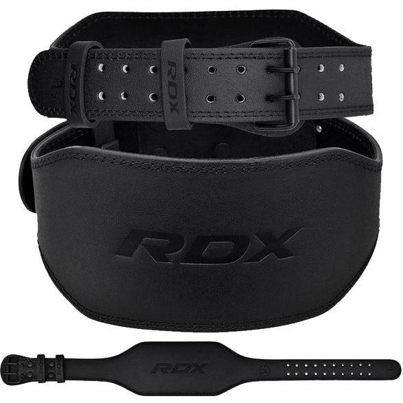 RDX 6" Leather Gym Belt, Full Black XL (WBS-6FB-XL) - зображення 1