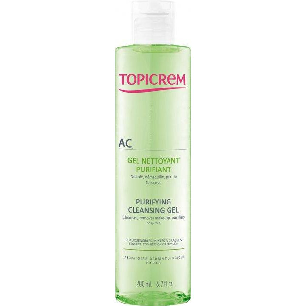 Topicrem Очищающий себорегулирующий гель для лица  AC Purifying Cleansing Gel 200 мл (3700281702774) - зображення 1