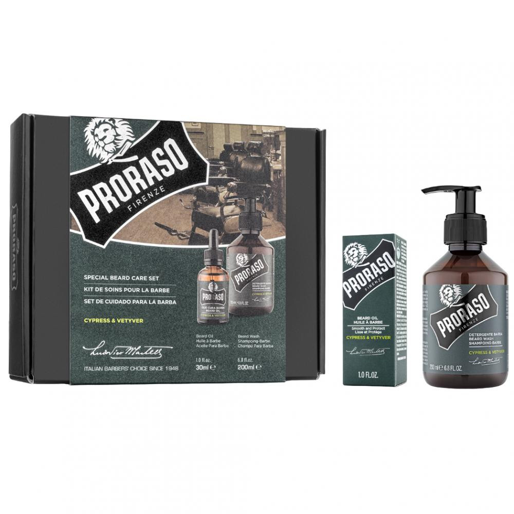 Proraso Набор для бороды  Duo Pack Oil + Shampoo Cypress & Vetyver - зображення 1