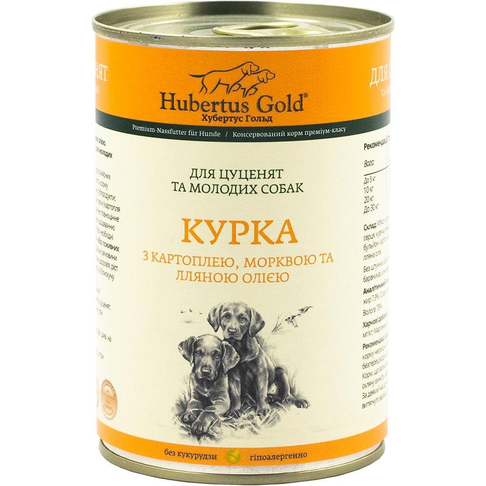 Hubertus Gold для щенков Курица с картошкой и морковкой 400 г - зображення 1