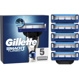   Gillette Сменные картриджи для бритья (лезвия) мужские  Mach3 Turbo 5 шт (7702018552344)