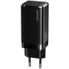 USAMS US-CC110 GaN Mini 65W 2хType-C/USB QC Black - зображення 1