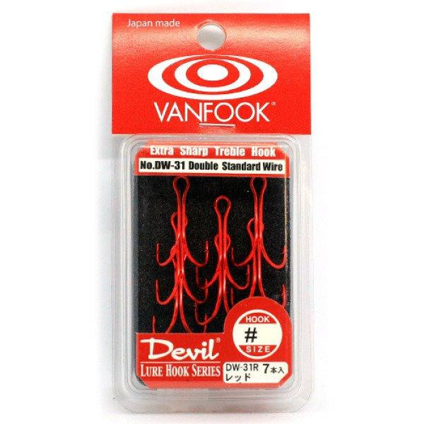 Vanfook Double Hook DW-31R / Red / №06 / 7pcs - зображення 1