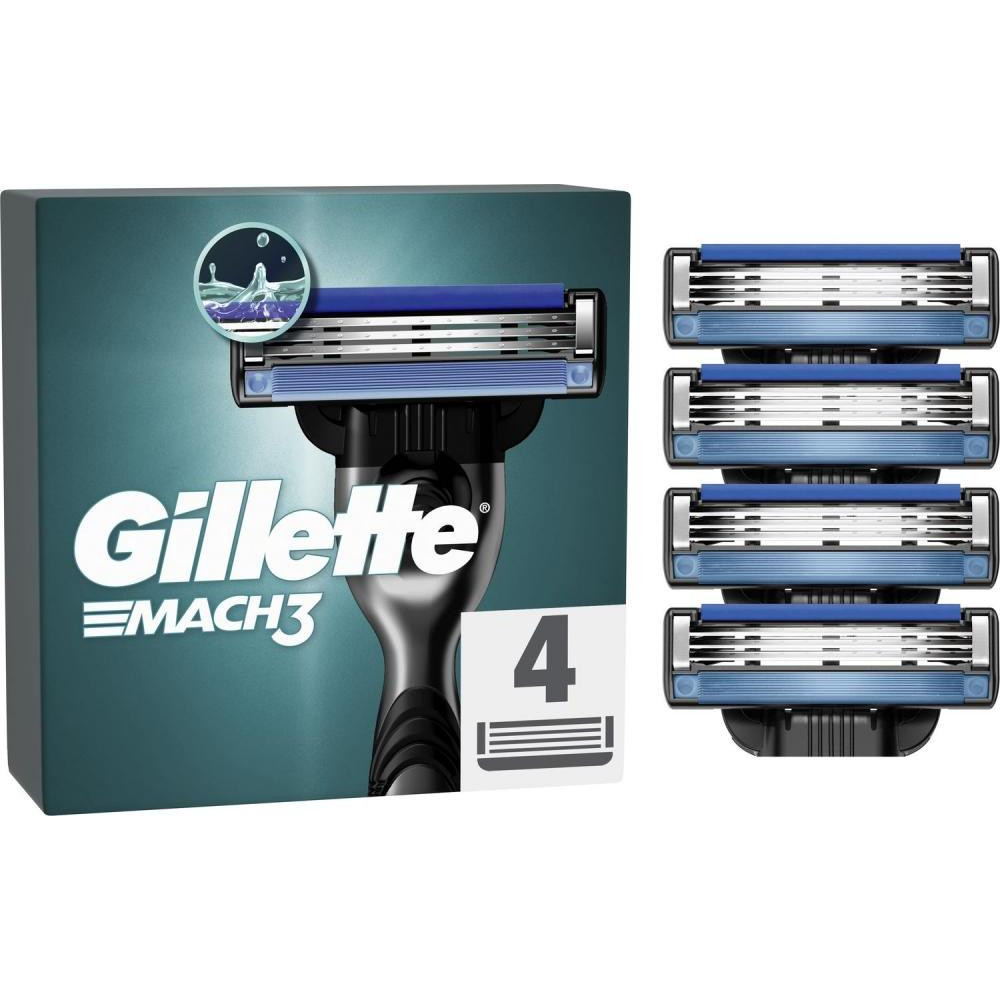 Gillette Сменные картриджи для бритья  Mach 3 4 шт (3014260243531) - зображення 1