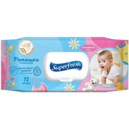   SuperFresh Серветки вологі Baby chamomile з клапаном 72 шт