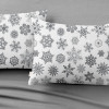 COSAS Простынь на резинке  Snowflakes Grey Grey 60x120x12 + наволочки 40х60 2 шт (4822052075029) - зображення 1