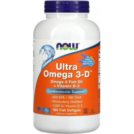   Now Ultra Omega 3-D, 180 Fish Softgels (NOW-01664)