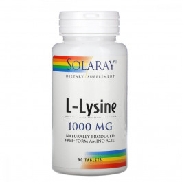   Solaray Лизин, L-Lysine, , 1000 мг, 90 таблеток (SOR-04860)