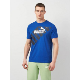   PUMA Футболка чоловіча  Power 67896017 S Синя з принтом (4099685539338)