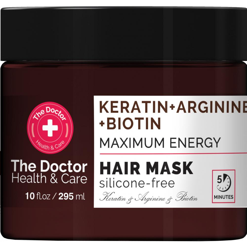 The Doctor Health & Care Маска для волосся  Health & Care Keratin + Arginine + Biotin Maximum Energy 295 мл (8588006042566) - зображення 1