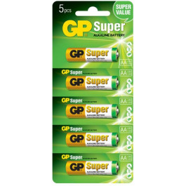   GP Batteries AA bat Alkaline 5шт Super (15A-UR5)